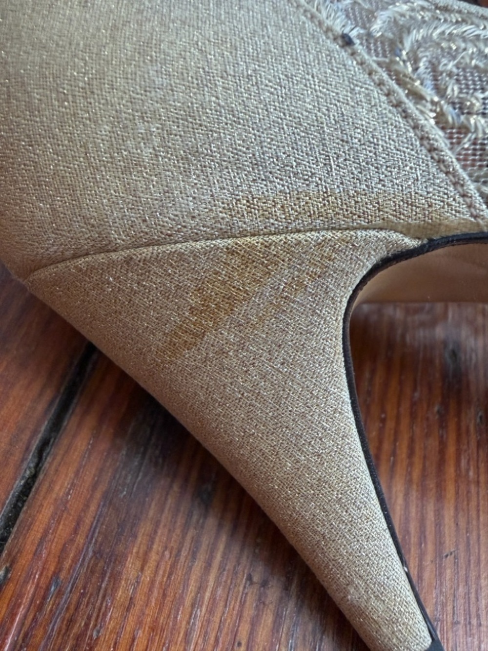 Vintage 90s Life Stride leather & white lace formal heels - Picture 11 of 12